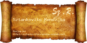 Sztankovits Renáta névjegykártya